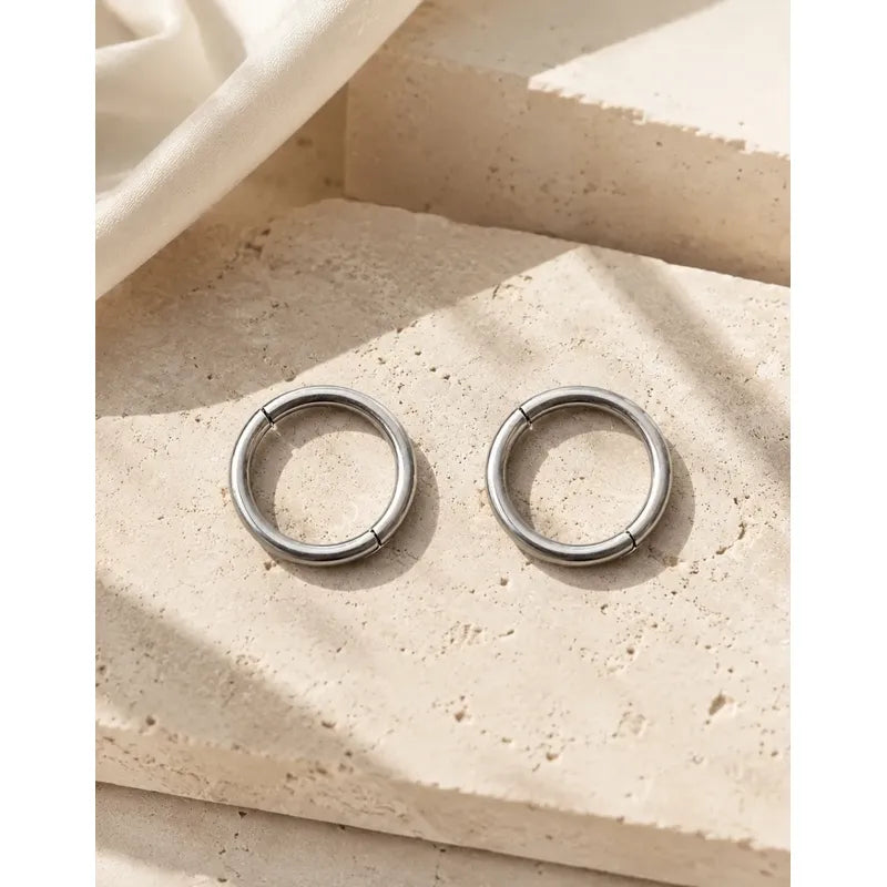 Aros Clicker Argollas 10mm Acero Quirúrgico Hombre Unisex Plateado
