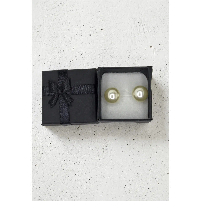 Aros Perlas Clásicas 12mm Enchapadas Oro 18k – Pendientes Elegantes Mujer