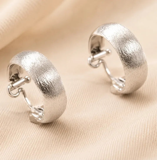 Aros Argolla Plata Satinada 16mm Elegantes Mujer Mas Caja
