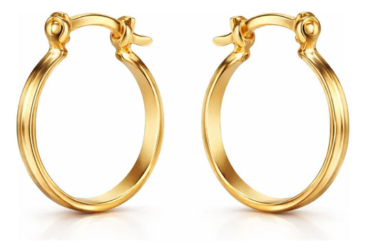 Aros Mujer Argollas Enchapadas 16mm Clasicas Caja De Rgalo