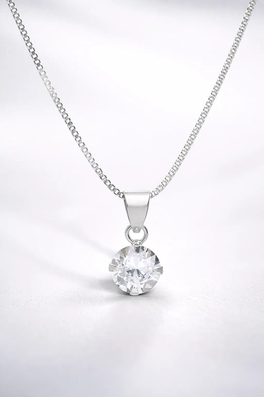 Collar Plata 925 Diseño Punto De Luz 45cm Mujer Caja Regalo