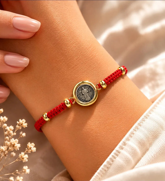 Pulsera San Benito Ajustable Amuleto Unisex Protección