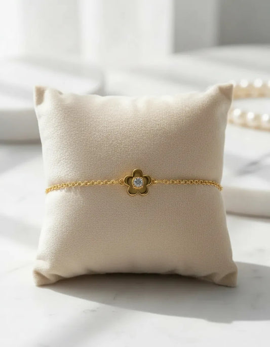 Pulsera Oro Niña Flor Delicada Joya Infantil Enchapada Regal